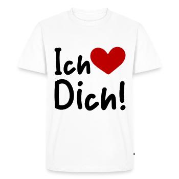 Je t’aime en disant - T-shirt Premium bio Homme - blanc - Devant - Nico (187cm)