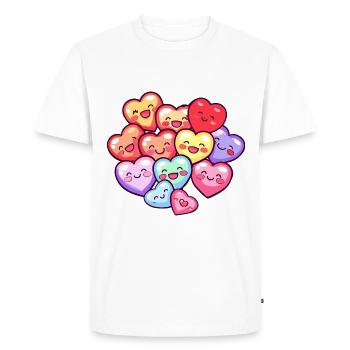 Hearts Team Love Comic Colorful - Men's Premium Organic T-Shirt - white - Front - Nico (187cm)