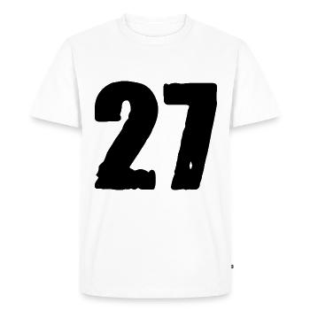Maillot à 27 chiffres - T-shirt Premium bio Homme - blanc - Devant - Nico (187cm)