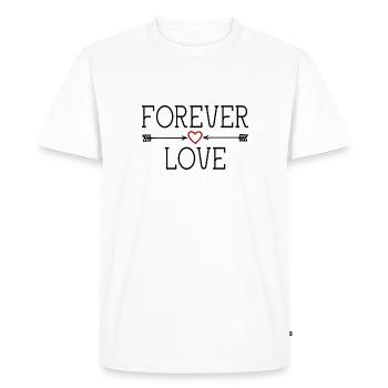 FOREVER LOVE - Valentine's Day Birthday Christmas - Men's Premium Organic T-Shirt - white - Front - Nico (187cm)