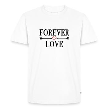 FOREVER LOVE - Valentine's Day Birthday Christmas - Men's Premium Organic T-Shirt - white - Front - Nico (187cm)