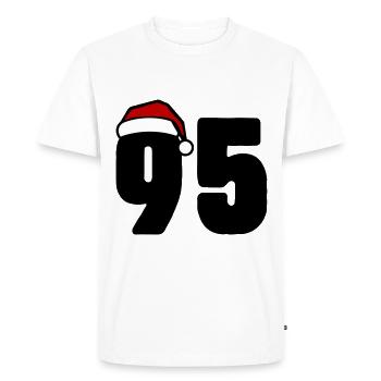 95 Numéro Noël - T-shirt Premium bio Homme - blanc - Devant - Nico (187cm)