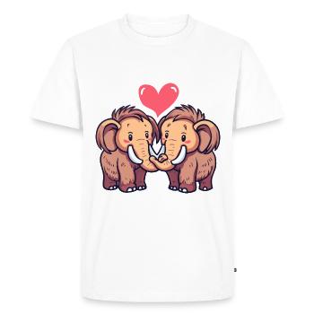 Mammouth Couple Amoureux Animal Saint Valentin - T-shirt Premium bio Homme - blanc - Devant - Nico (187cm)