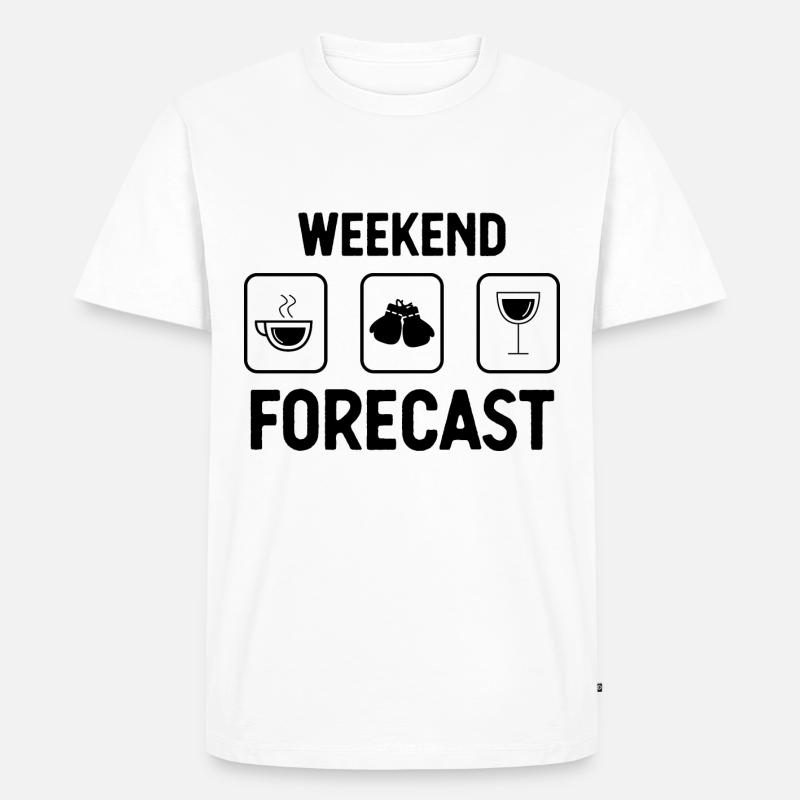 Wochenendprognose 1 - - Männer Premium Bio T-Shirt - Weiß