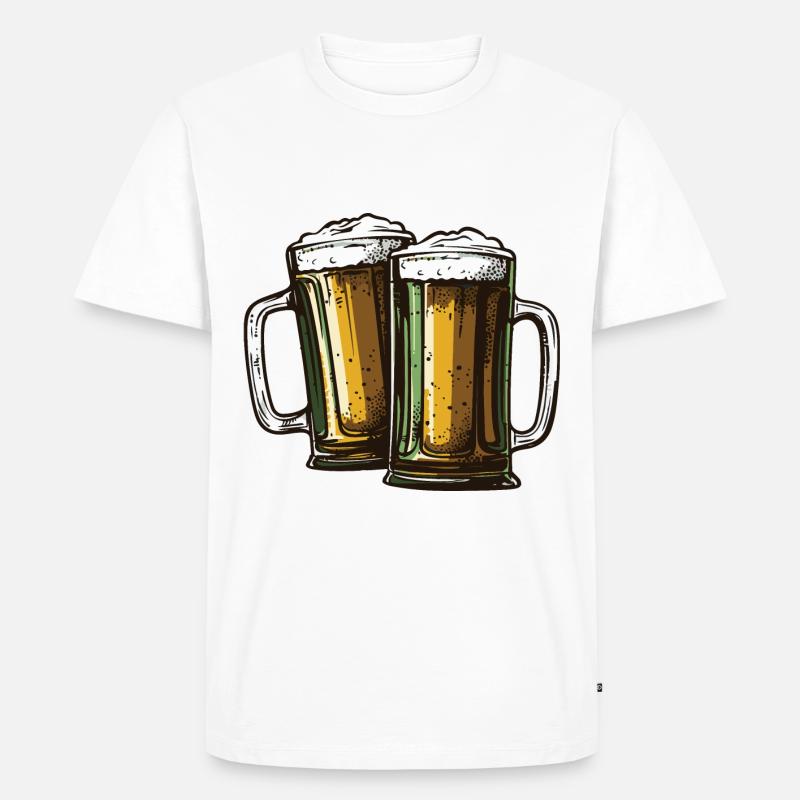 Bier Glas Prost Drinking - Männer Premium Bio T-Shirt - Weiß