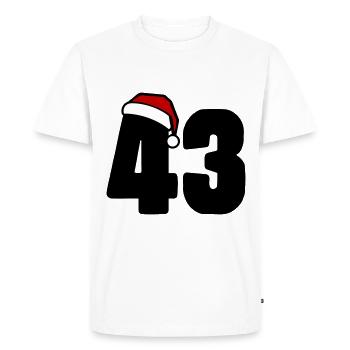 43 Numéro Noël - T-shirt Premium bio Homme - blanc - Devant - Nico (187cm)