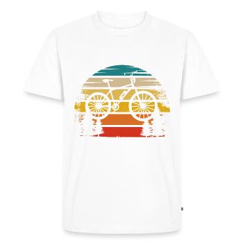 Soleil rétro et vélo électrique - - T-shirt Premium bio Homme - blanc - Devant - Nico (187cm)