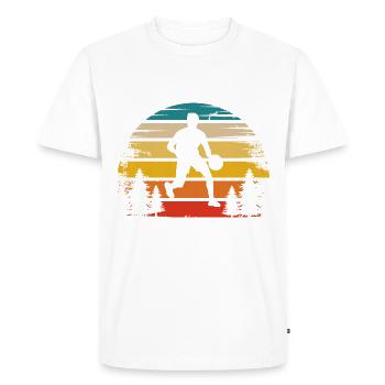 Retro Sun and Basketball - - Men's Premium Organic T-Shirt - white - Front - Nico (187cm)