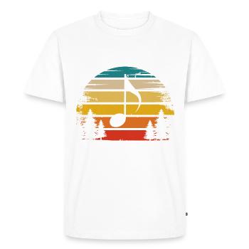 Soleil rétro et musique - - T-shirt Premium bio Homme - blanc - Devant - Nico (187cm)