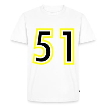 51 Nombre Collège - T-shirt Premium bio Homme - blanc - Devant - Nico (187cm)