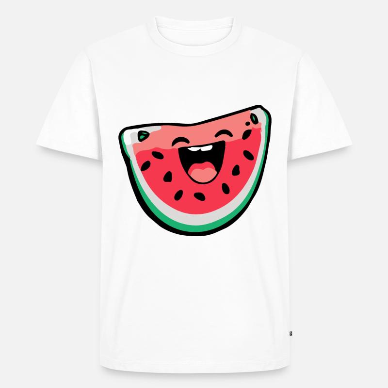 Wassermelone Comic - Männer Premium Bio T-Shirt - Weiß