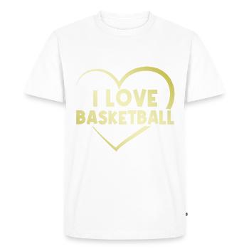 I love basketball heart - Men's Premium Organic T-Shirt - white - Front - Nico (187cm)