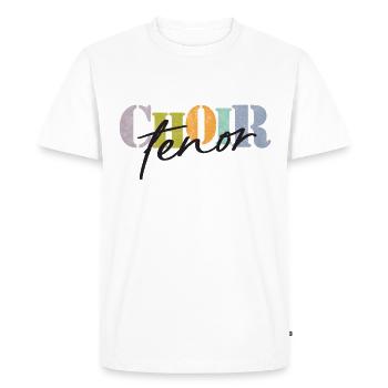 Chorale - Chanteur ténor - T-shirt Premium bio Homme - blanc - Devant - Nico (187cm)