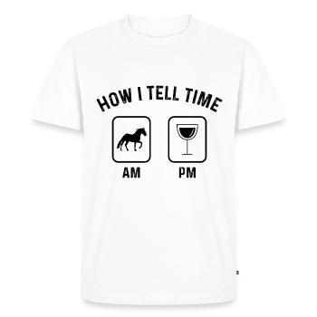 Comment dire l’heure au PM - - T-shirt Premium bio Homme - blanc - Devant - Nico (187cm)