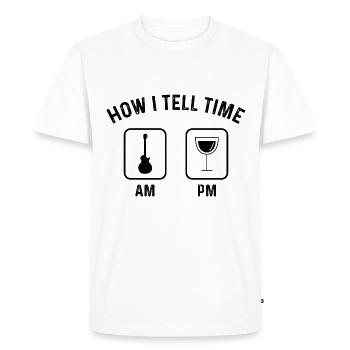 Comment dire l’heure au PM - - T-shirt Premium bio Homme - blanc - Devant - Nico (187cm)