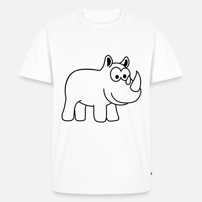 Nashorn Comic Tier - Männer Premium Bio T-Shirt - Weiß