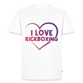 I love kick boxing heart - Men's Premium Organic T-Shirt - white - Front - Nico (187cm)