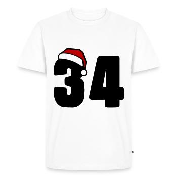 34 Numéro Noël - T-shirt Premium bio Homme - blanc - Devant - Nico (187cm)