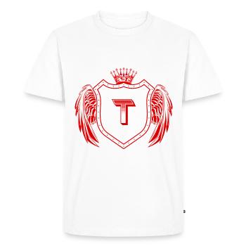 Armoiries de la lettre T - T-shirt Premium bio Homme - blanc - Devant - Nico (187cm)