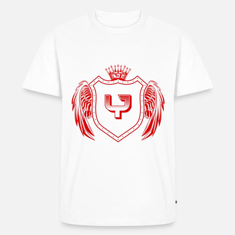 Y Buchstabe Wappen - Männer Premium Bio T-Shirt - Weiß