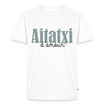 Aitatxi d amour humour grand père basque - T-shirt Premium bio Homme - blanc - Devant - Nico (187cm)