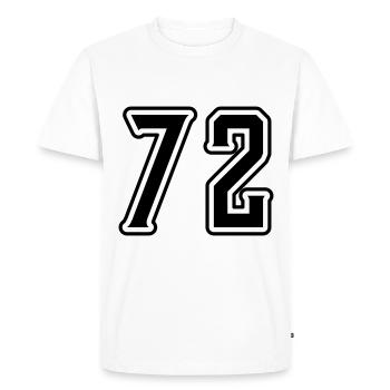 Symbole numérique 72 - T-shirt Premium bio Homme - blanc - Devant - Nico (187cm)