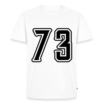 Symbole numérique 73 - T-shirt Premium bio Homme - blanc - Devant - Nico (187cm)
