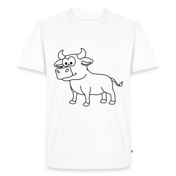 Taurus Comic Animal - Men's Premium Organic T-Shirt - white - Front - Nico (187cm)