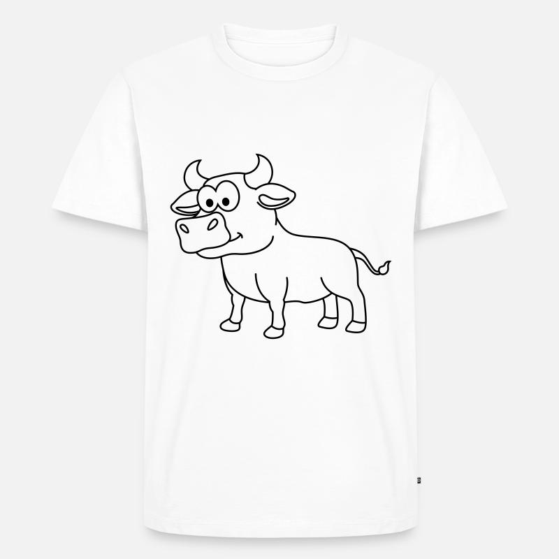 Stier Comic Tier - Männer Premium Bio T-Shirt - Weiß
