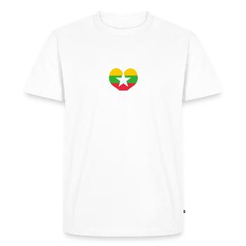 Burma - Men's Premium Organic T-Shirt - white - Front - Nico (187cm)