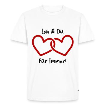 Love me and you forever - Men's Premium Organic T-Shirt - white - Front - Nico (187cm)
