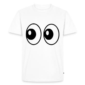 Emoji yeux croquis noir - T-shirt Premium bio Homme - blanc - Devant - Nico (187cm)