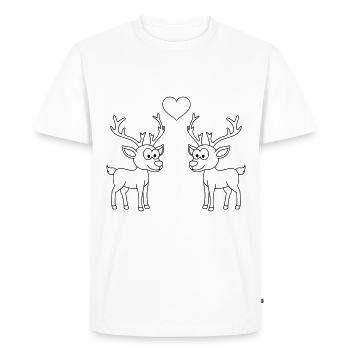 Hirsch Comic Couple Amour - T-shirt Premium bio Homme - blanc - Devant - Nico (187cm)