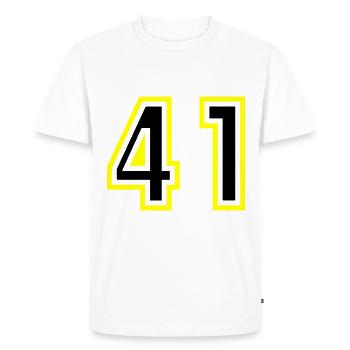 41 Number College - Men's Premium Organic T-Shirt - white - Front - Nico (187cm)