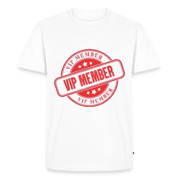 Vip Member Stamp - Men's Premium Organic T-Shirt - white - Front - Nico (187cm)