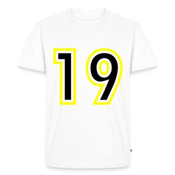 19 Number College - Men's Premium Organic T-Shirt - white - Front - Nico (187cm)