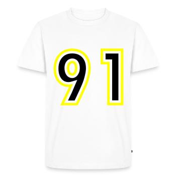 91 Nombre Collège - T-shirt Premium bio Homme - blanc - Devant - Nico (187cm)