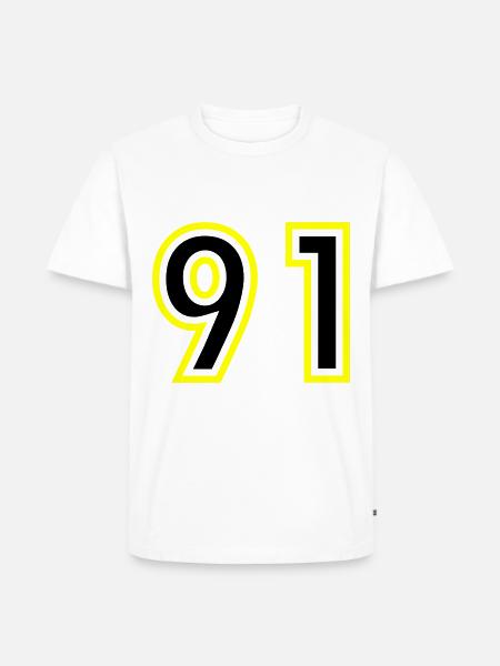 91 Number College - Men's Premium Organic T-Shirt - white