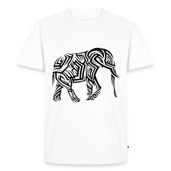 Tatouage tribal d’éléphant - T-shirt Premium bio Homme - blanc - Devant - Nico (187cm)
