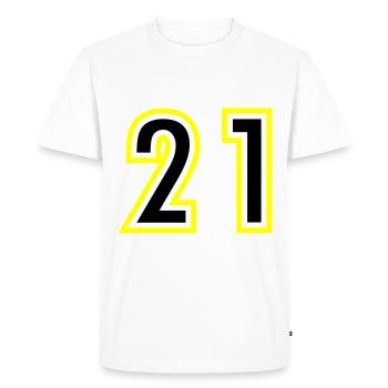 21 Number College - Men's Premium Organic T-Shirt - white - Front - Nico (187cm)
