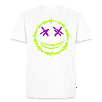 Visage de fil de fer barbelé vert - T-shirt Premium bio Homme - blanc - Devant - Nico (187cm)