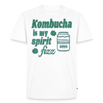 Le kombucha, c’est mon pétillant d’ - T-shirt Premium bio Homme - blanc - Devant - Nico (187cm)