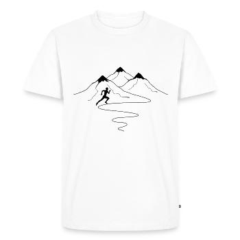 Courbes et pistes de sentiers de montagne - (2) - T-shirt Premium bio Homme - blanc - Devant - Nico (187cm)