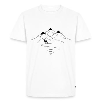 Mountain trail curves and hunting - (2) - Men's Premium Organic T-Shirt - white - Front - Nico (187cm)