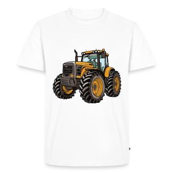 Tractor Symbol Farmer - Men's Premium Organic T-Shirt - white - Front - Nico (187cm)