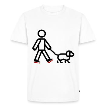 Dog walking dog - Men's Premium Organic T-Shirt - white - Front - Nico (187cm)