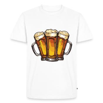 Beer Drinking Team Beer Glass - Men's Premium Organic T-Shirt - white - Front - Nico (187cm)