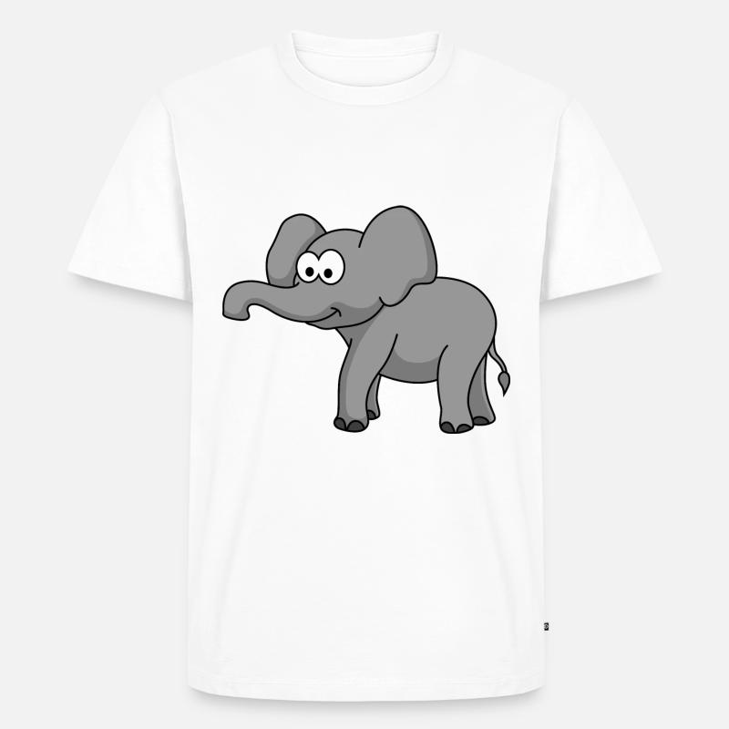 Elefant Comic - Männer Premium Bio T-Shirt - Weiß