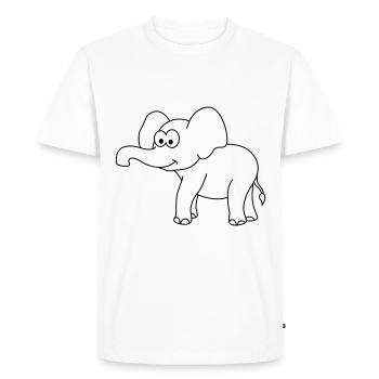Elephant Comic - Men's Premium Organic T-Shirt - white - Front - Nico (187cm)