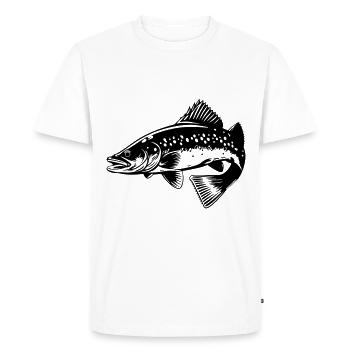 Pike Fish Silhouette - Men's Premium Organic T-Shirt - white - Front - Nico (187cm)